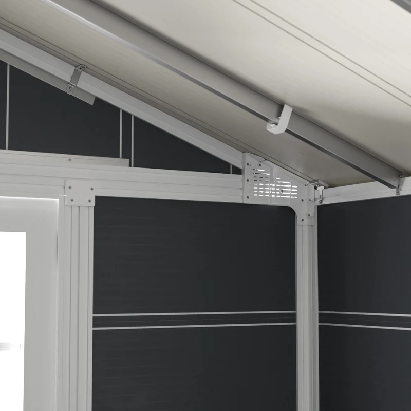 Abri de jardin 7,5 m² PMMA gris Déco