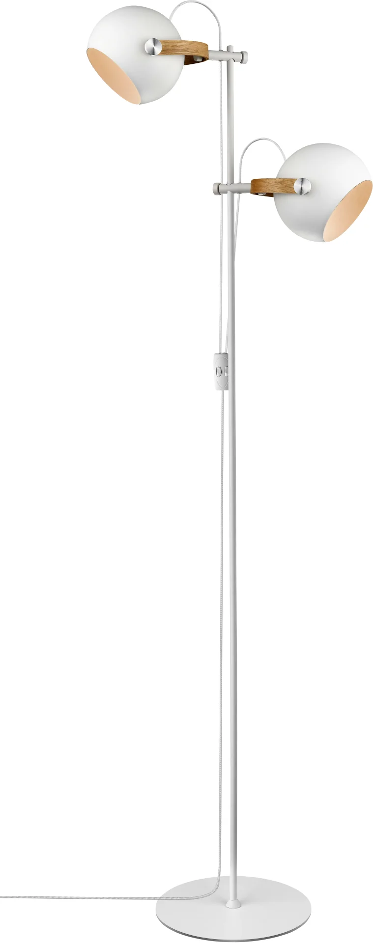D.C GULVLAMPE 2 ARME HVID M/EGETRÆ