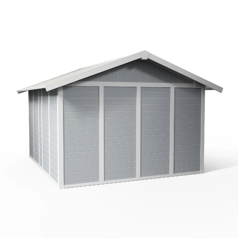 Abri de jardin 11 m² gris clair Déco
