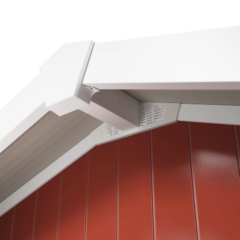 Abri de jardin 7,5 m² PMMA rouge Déco
