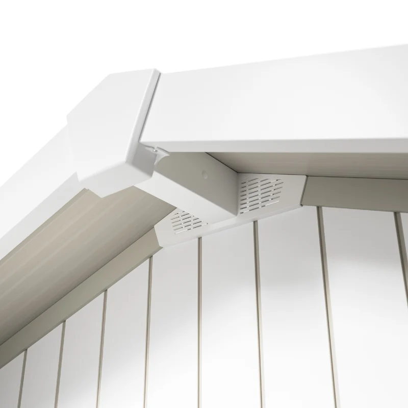 Abri de jardin 11 m² blanc-gris_vert Déco