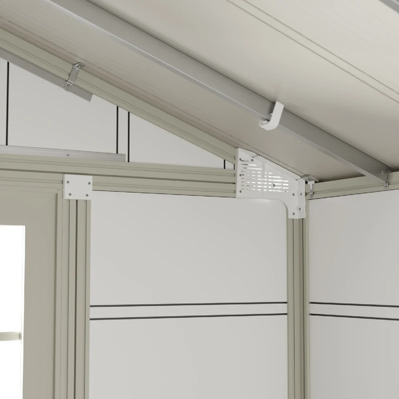 Abri de jardin 11 m² blanc-gris_vert Déco