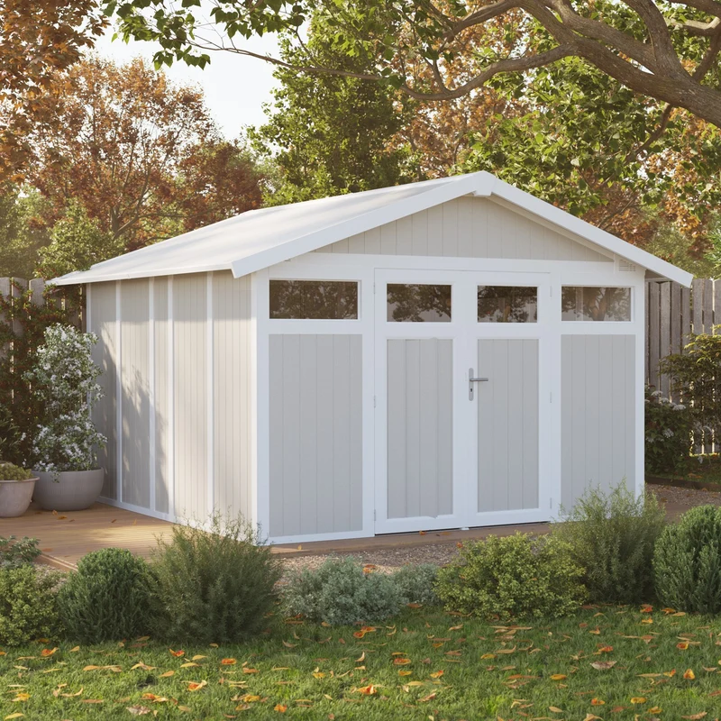 Abri de jardin 11 m² gris - vert Utility
