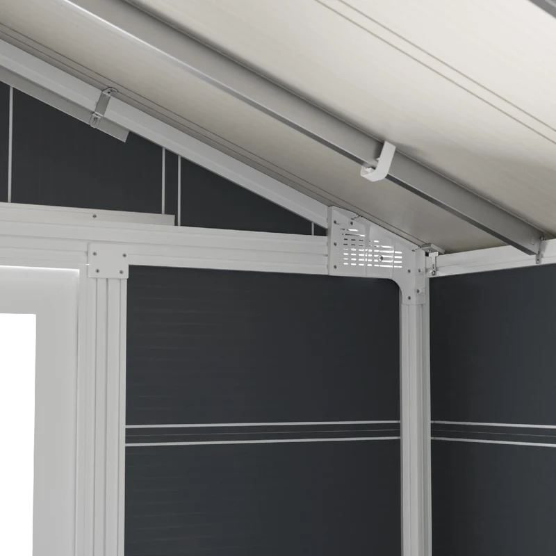 Abri de jardin 7,5 m² Gris foncé Basic Home