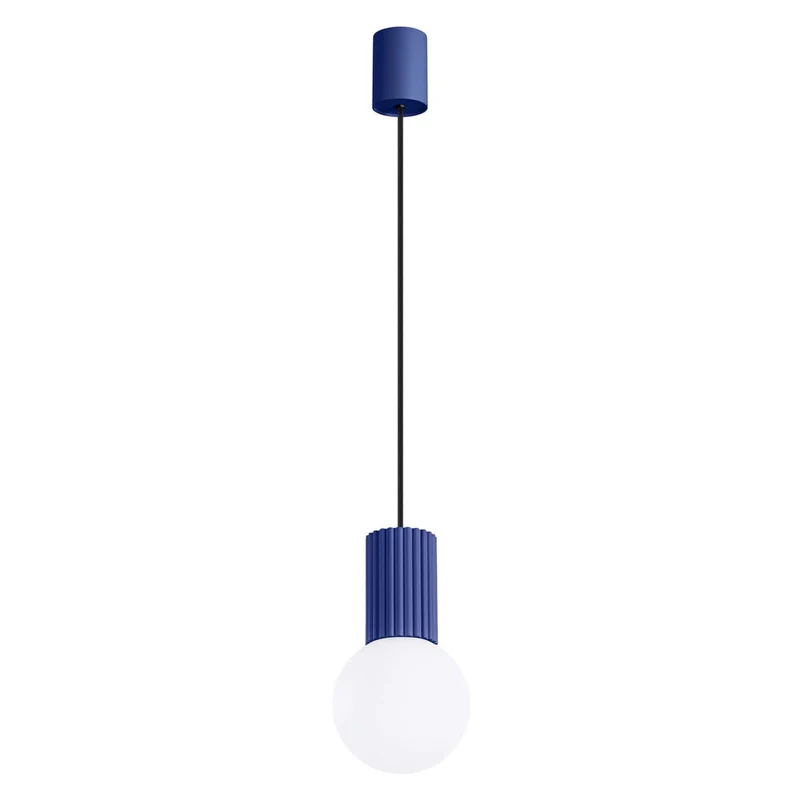 Suspension Aluminium/Verre Bleu Moderne Ronde