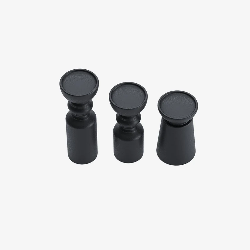 Set de 3 bougeoirs bois design, Boston coloris noir