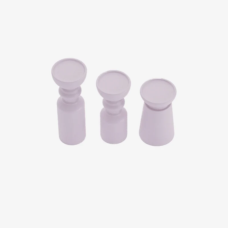 Set de 3 bougeoirs bois design, Boston coloris rose