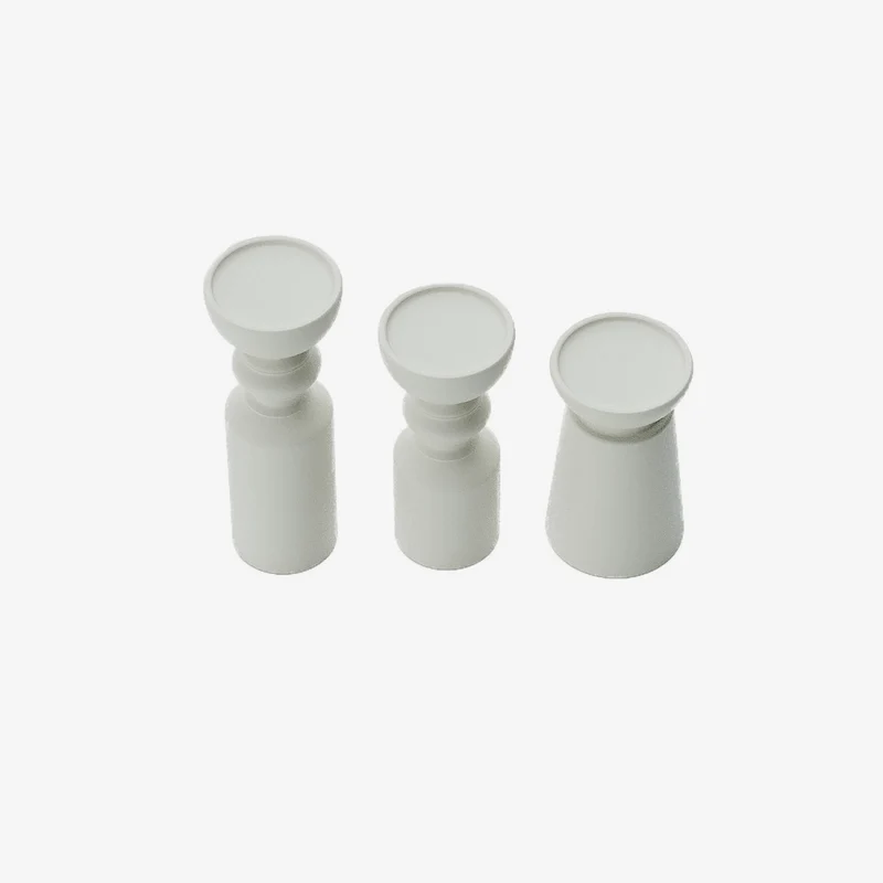 Set de 3 bougeoirs bois design, Boston coloris cr me