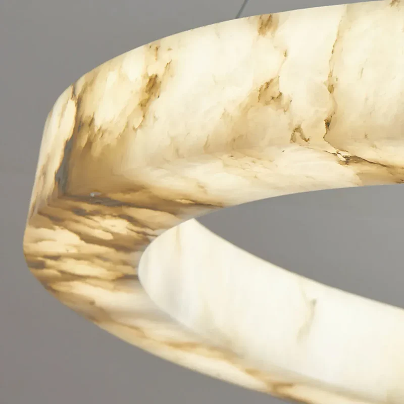 Lustre Anneau Blanc Marbre Pour Salon