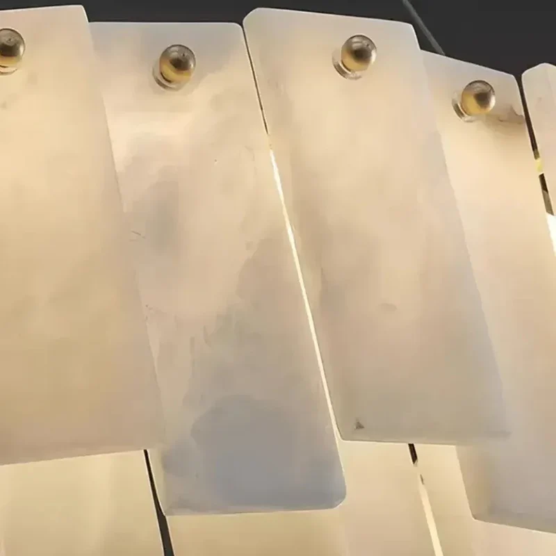 Lustre En Marbre Blanc Design Moderne Pour Salon