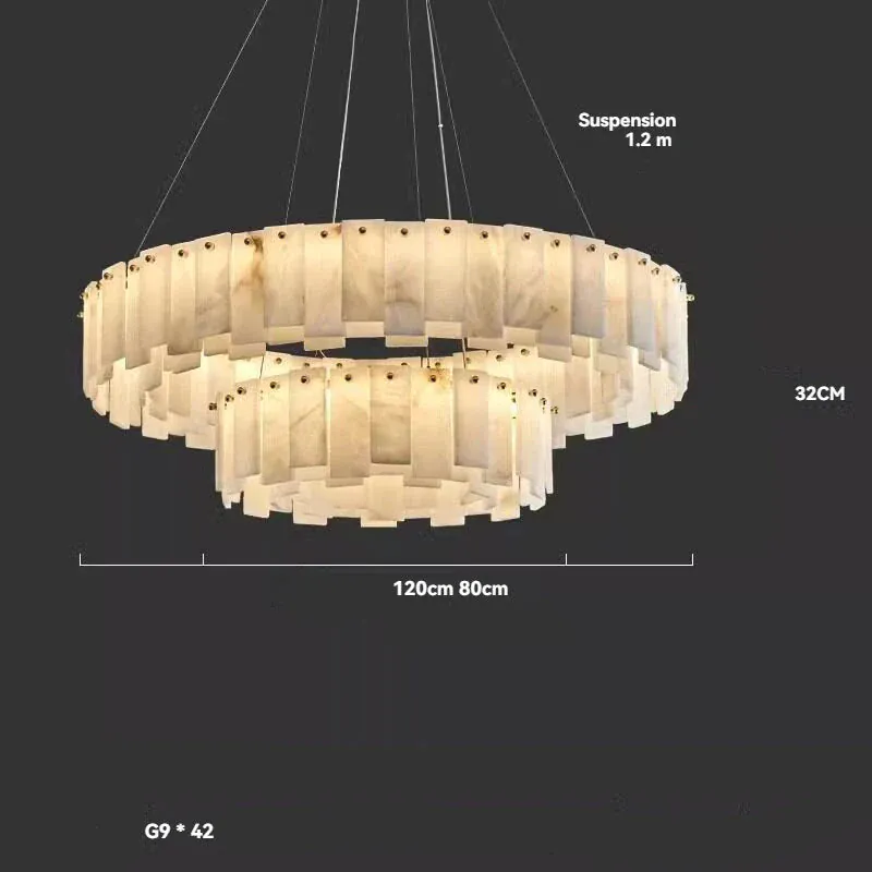 Lustre En Marbre Blanc Design Moderne Pour Salon