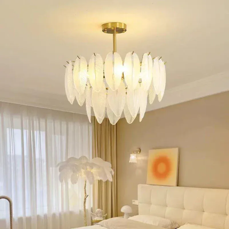 Lustre Blanc Moderne Dimmable Pour Salon