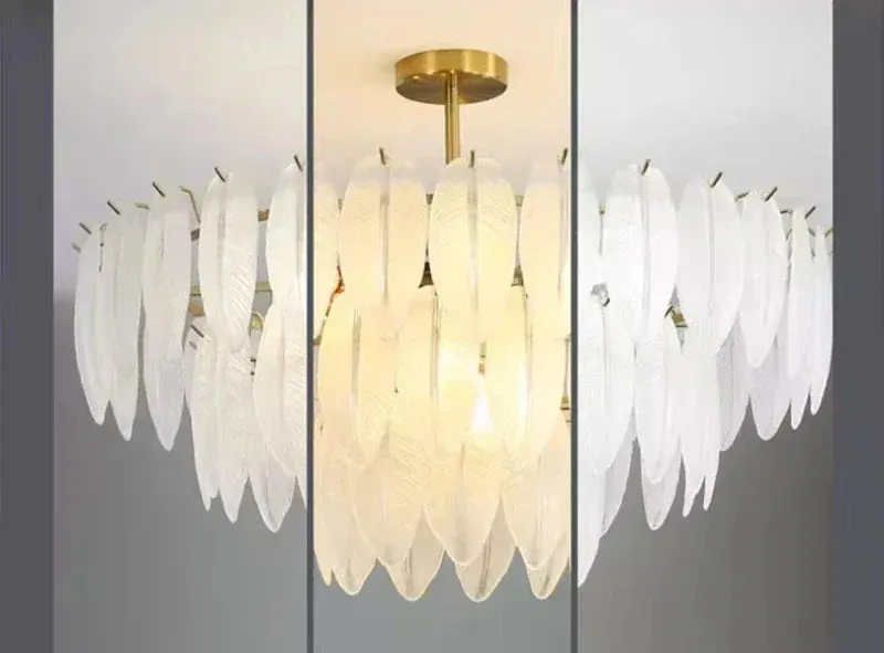 Lustre Blanc Moderne Dimmable Pour Salon