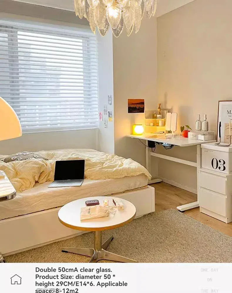 Lustre Blanc Moderne Dimmable Pour Salon