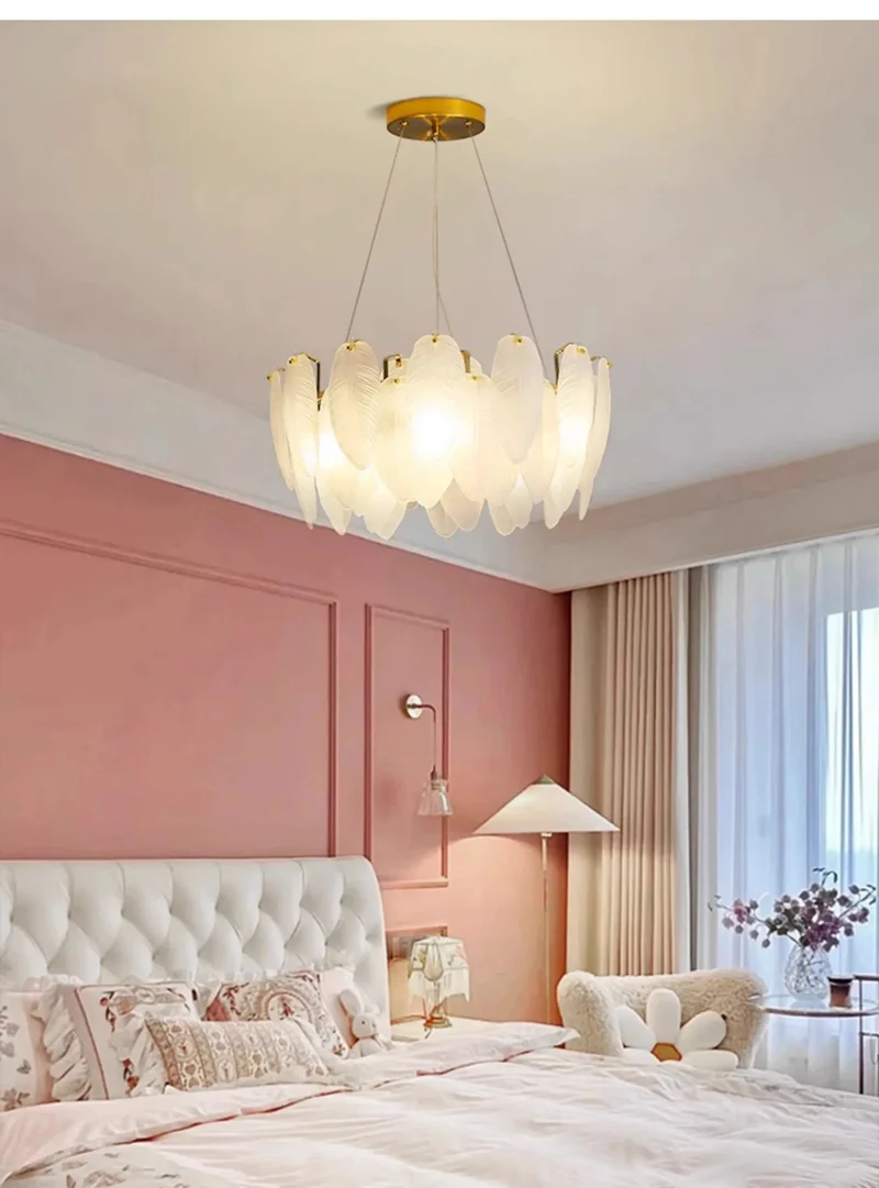 Lustre Blanc Moderne Dimmable Pour Salon