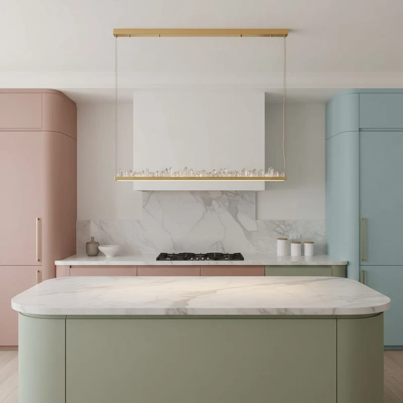 Suspension linéaire laiton quartz brut