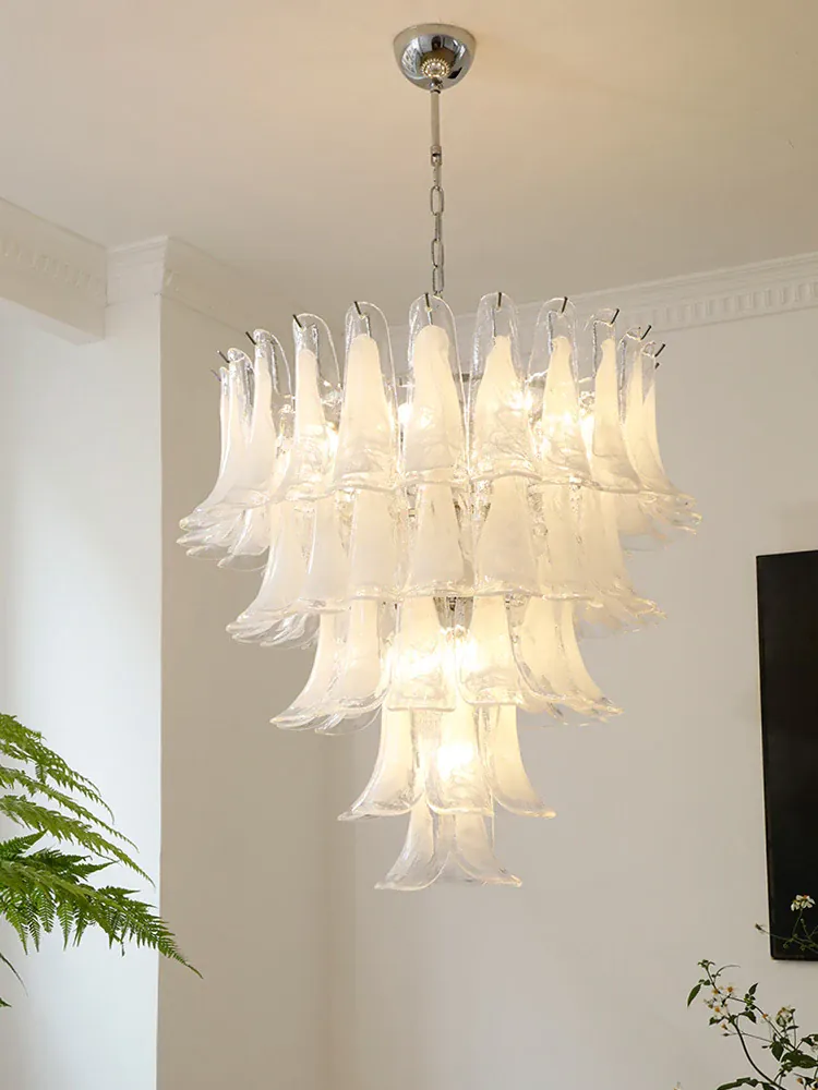 Lustre Retro 100cm Verre Ambre