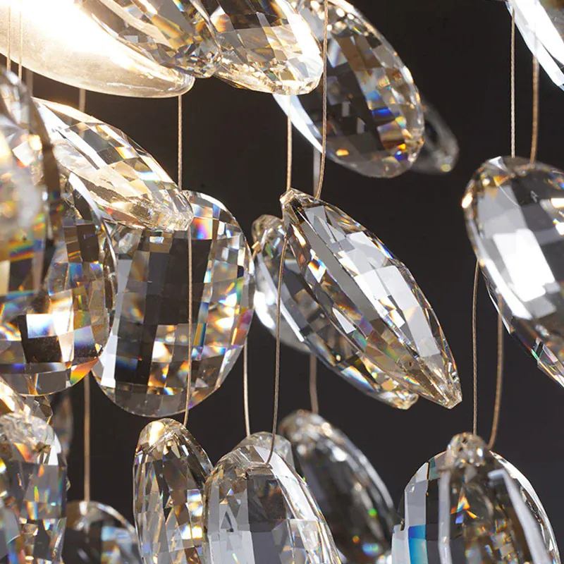 Lustre Dimmable avec Cristaux Suspendus