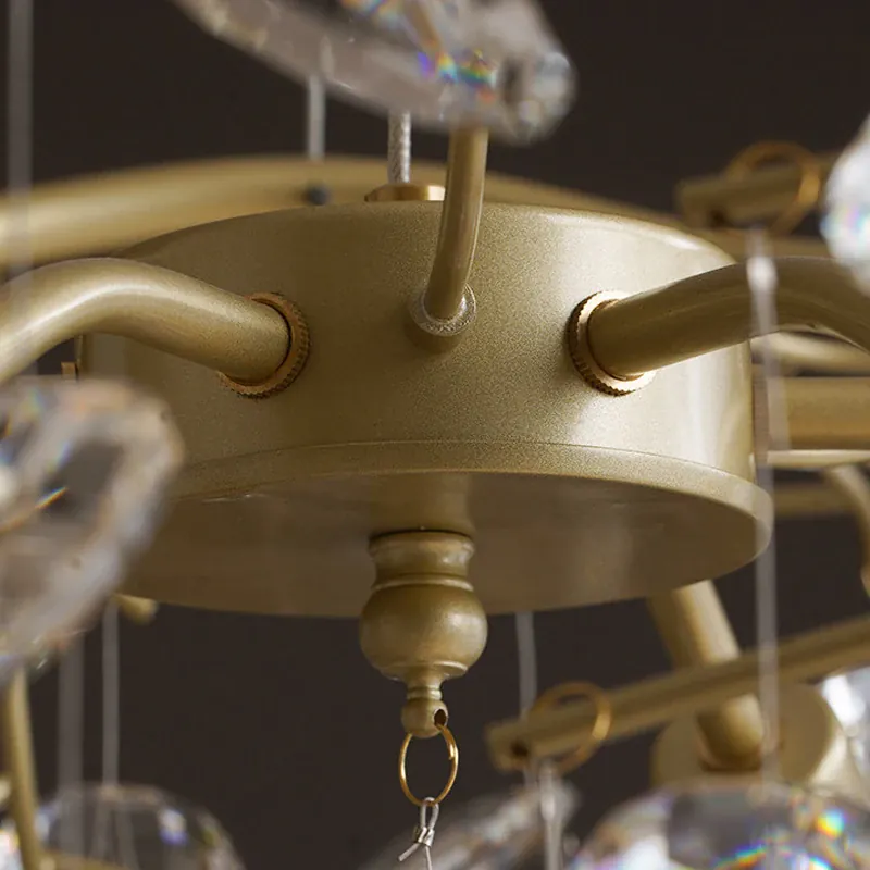Lustre Dimmable avec Cristaux Suspendus