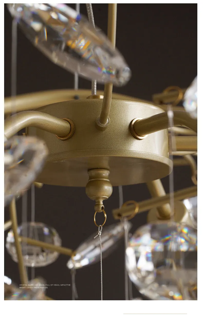 Lustre Dimmable avec Cristaux Suspendus