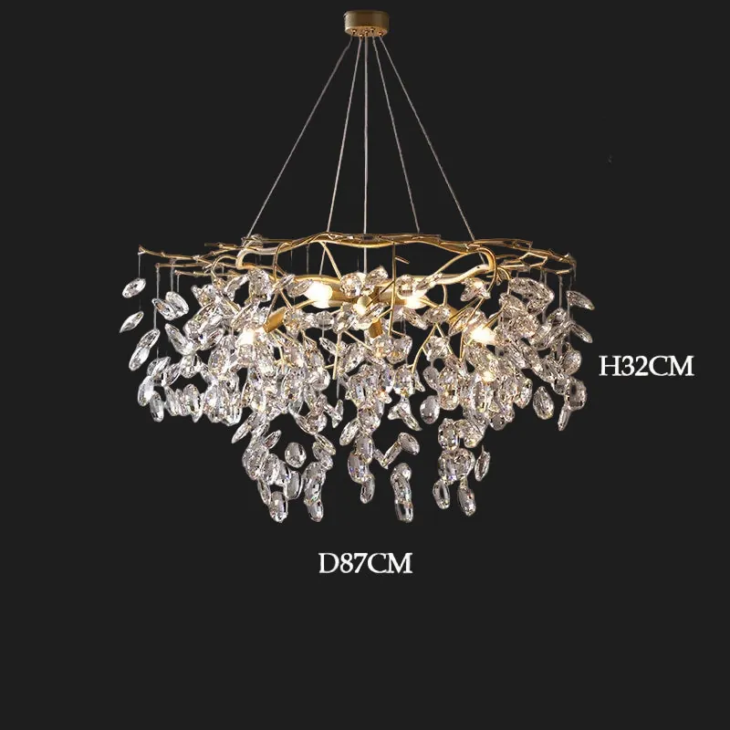 Lustre Dimmable avec Cristaux Suspendus