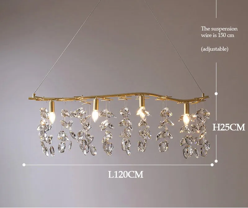 Lustre Dimmable avec Cristaux Suspendus
