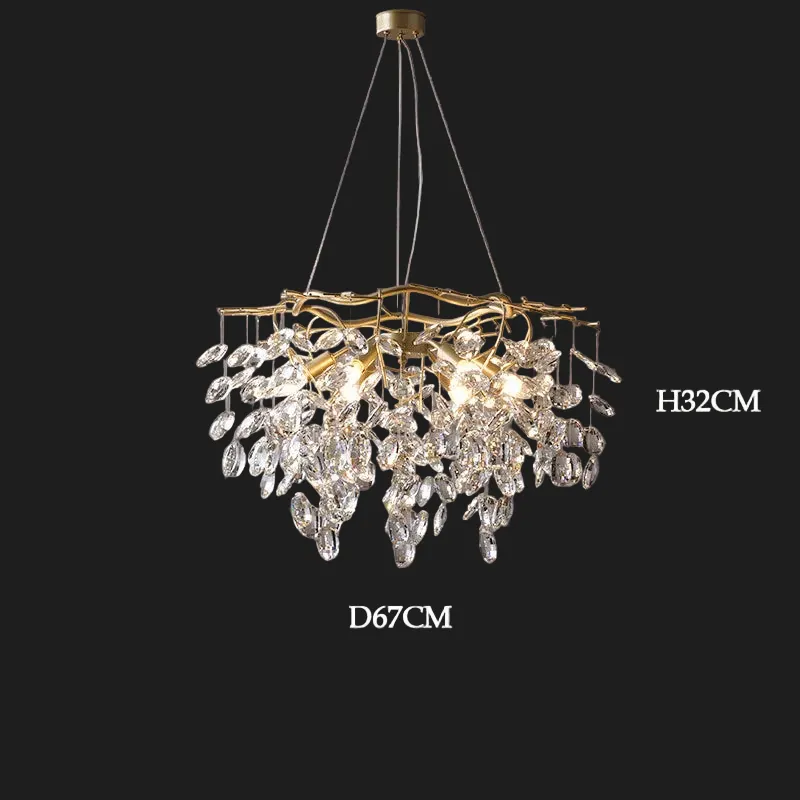 Lustre Dimmable avec Cristaux Suspendus