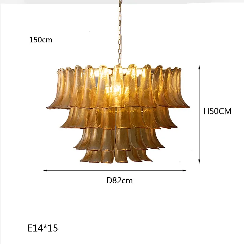 Lustre Verre Ambre Style Vintage pour Cuisine