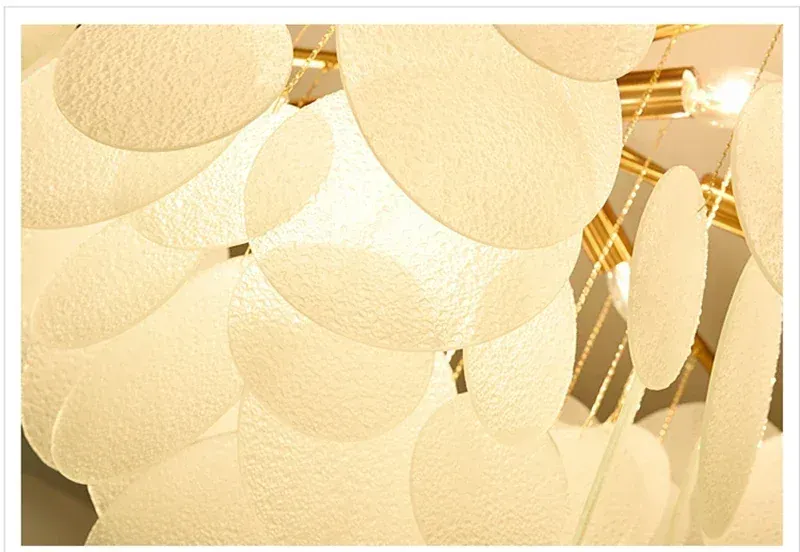 Plafonnier Lustre en Verre Blanc