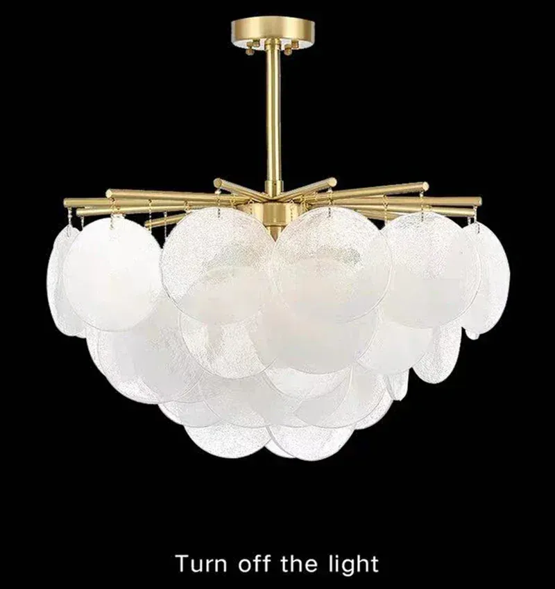 Plafonnier Lustre en Verre Blanc