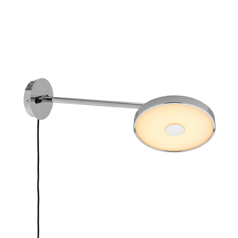 Asteria wall long - Polished Steel w. hardwire add on
