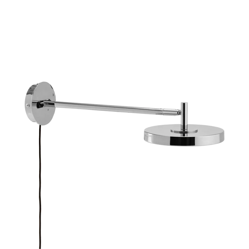 Asteria wall long - Polished Steel w. hardwire add on