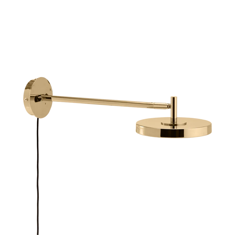 Asteria wall long - Polished Brass w. hardwire add on