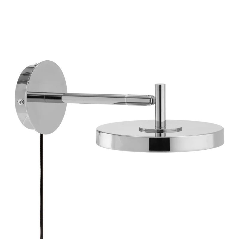 Asteria wall short - Polished Steel w. hardwire add on