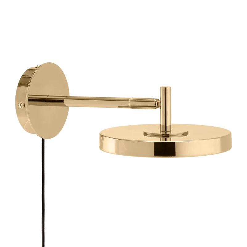 Asteria wall short - Polished Brass w. hardwire add on