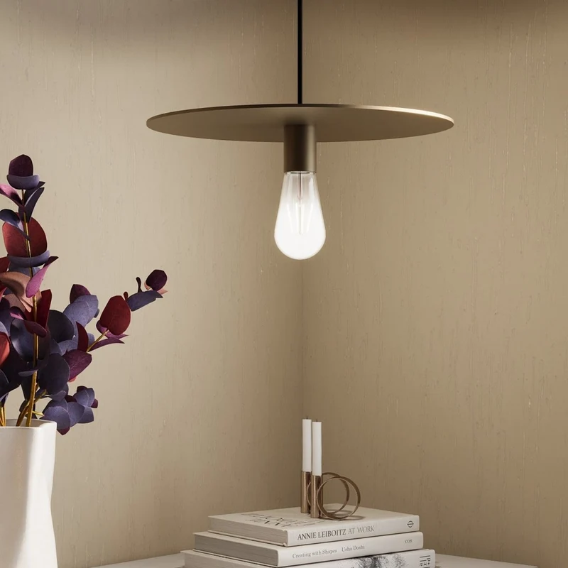 Luminaire suspension circulaire en m tal dor Moli re