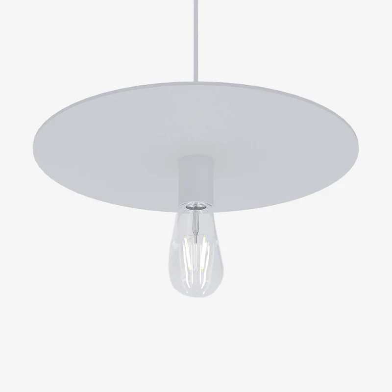 Luminaire suspension circulaire en métal blanc