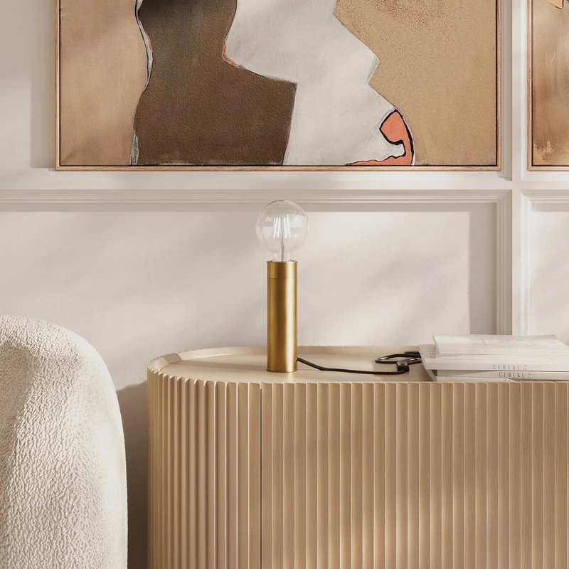 Lampe à poser cylindrique en métal