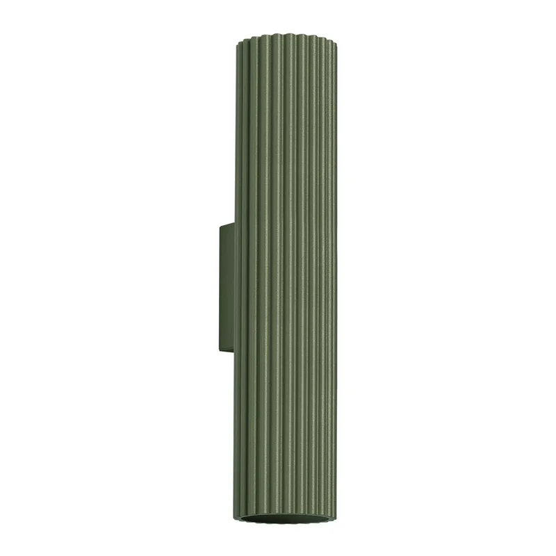 Luminaire Mural Tube Vert Olive Minimaliste Strié