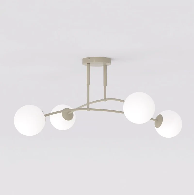 Lustre double plateau verre style contemporain