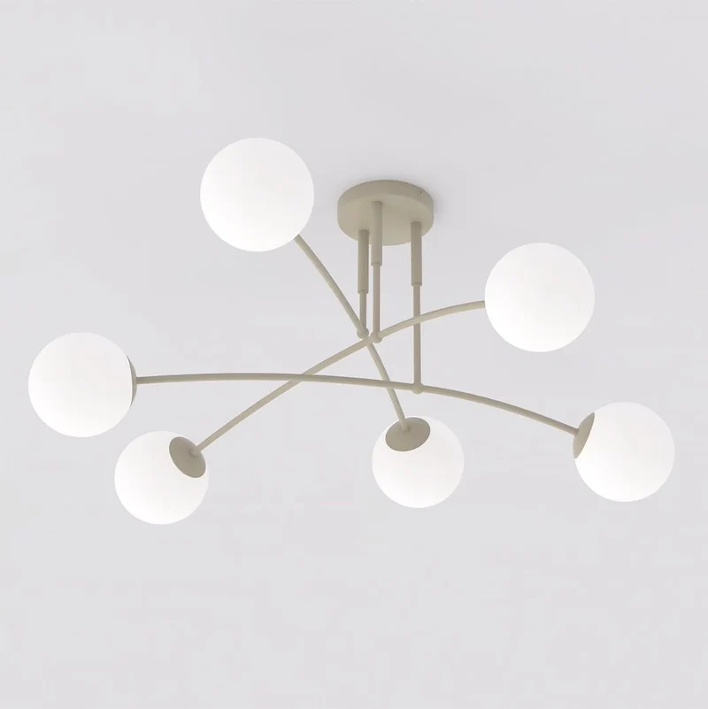 Lustre double plateau verre style contemporain