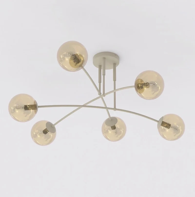 Lustre double plateau verre style contemporain