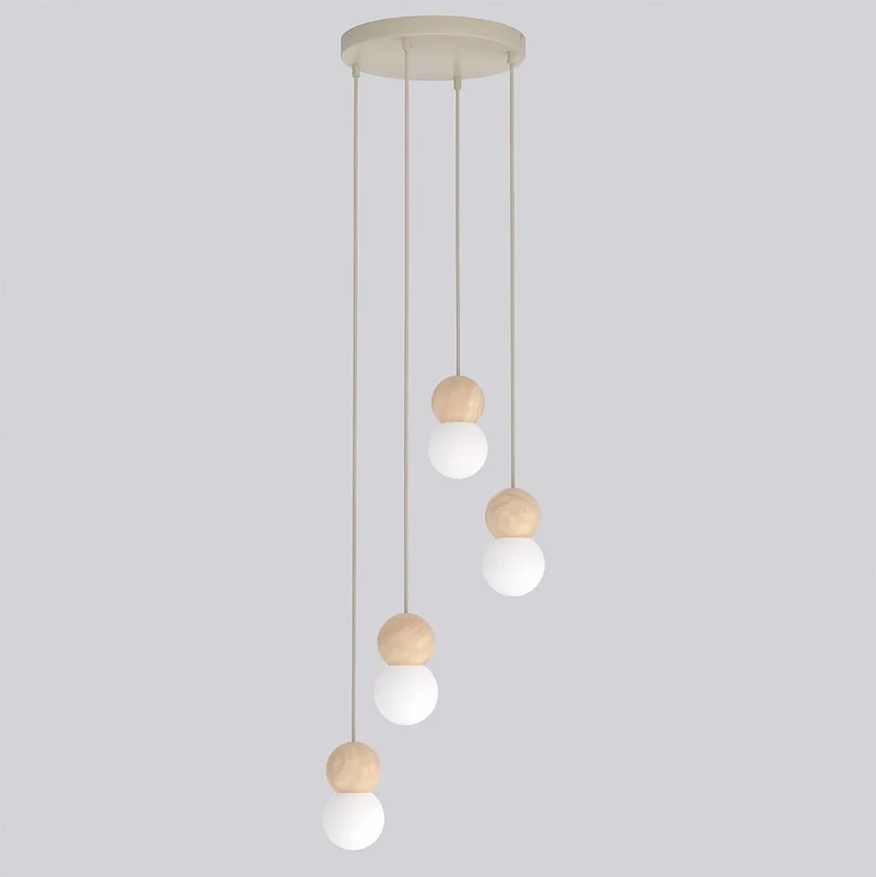 Suspension anneau bois et métal style nordique