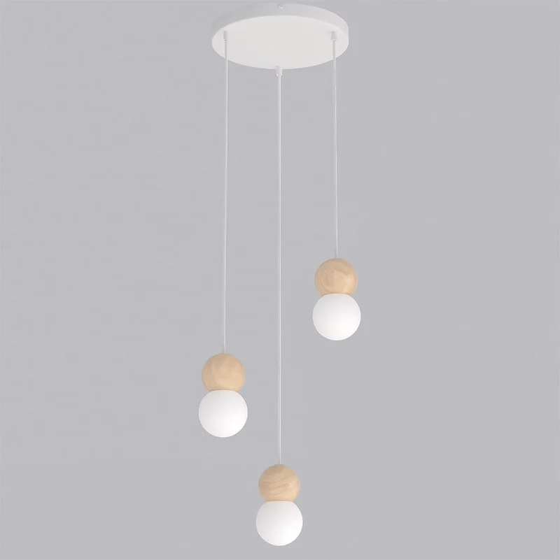 Suspension anneau bois et métal style nordique