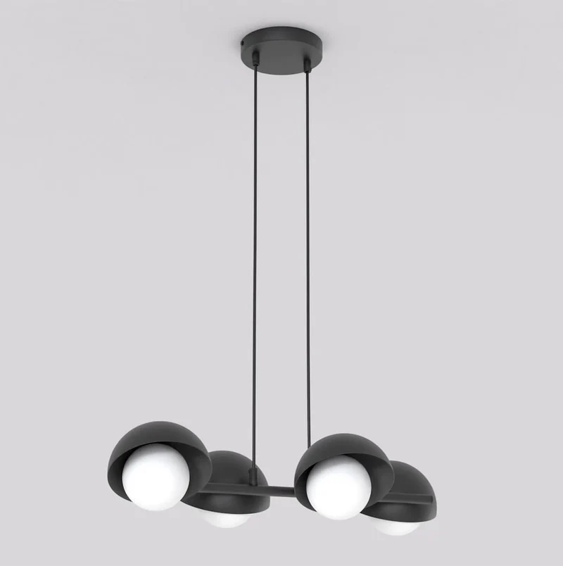 Suspension lustre noir acier