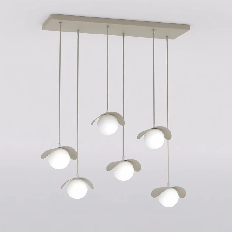 Suspension design verre dépoli style organique