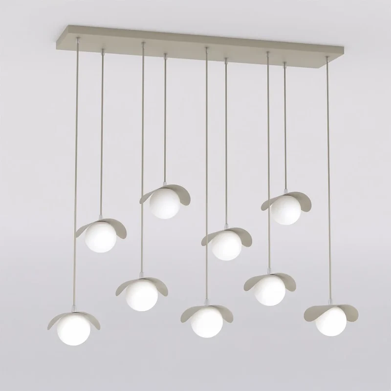 Suspension design verre dépoli style organique