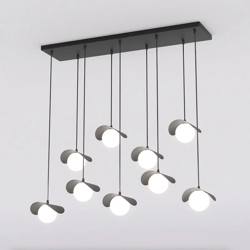 Suspension design verre dépoli style organique