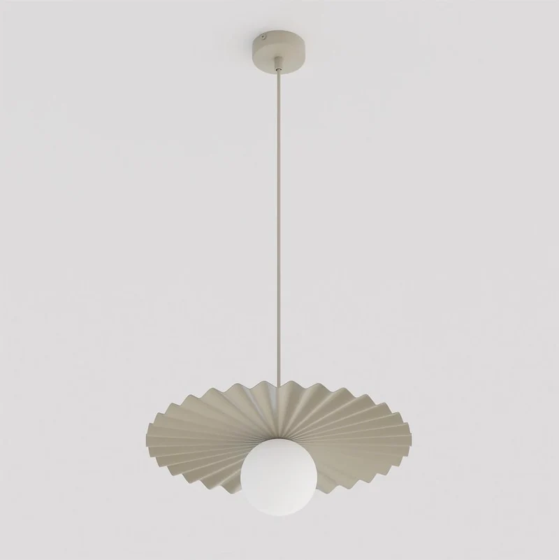 Suspension Cannelée 1 Lumière - Acier et Verre