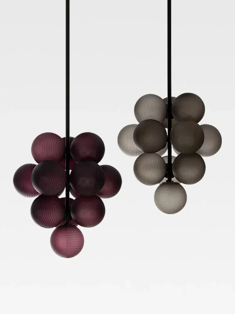 Lustre Noir en Grappe de Raisins - Style Rétro